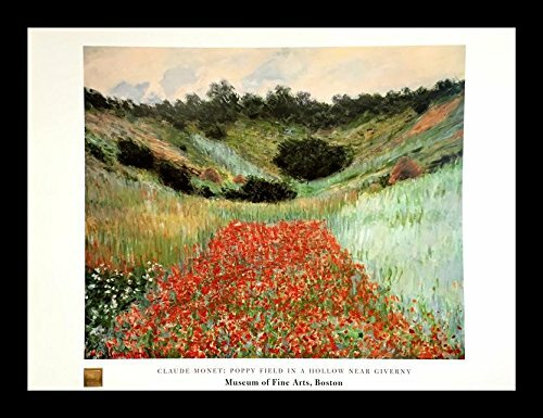FRAMED Poppy Field In a Hollow Near Giverny by Claude Monet 32x24