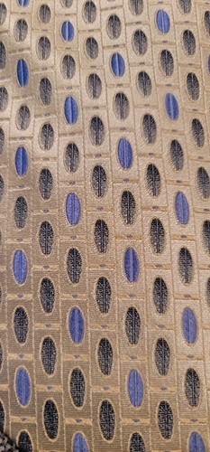 Burma Bibas Long Neutral Tie - Tan and Blues - 60" length, 4" width - Picture 7 of 11