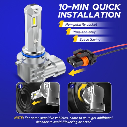 New DC9-18V HB3/9005 LED Fog Lamp DRL Bulbs 6000K White Light Canbus 50,000 hrs - Picture 3 of 7