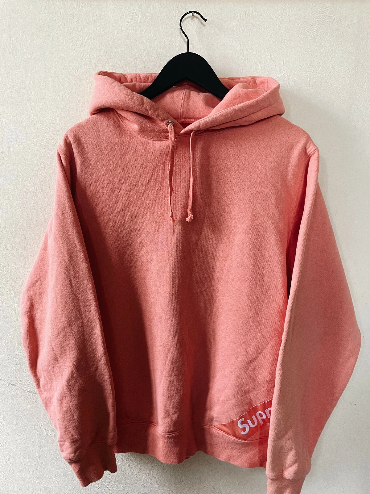Supreme Corner Label Hoodie Coral