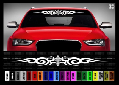40'' Cross Tribal #3 Faith Blessed Christian Car Decal Sticker Windshield Banner