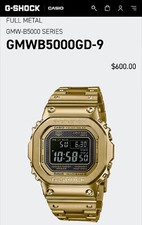 Casio G-Shock GMW-B5000GD-9 49mm Gold Stainless Steel Men  s Wristwatch