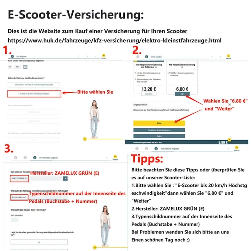 Elektro Scooter mit Straßenzulassung E-Scooter 350W Elektroroller ABE Bis 30KM - Bild 8 von 12