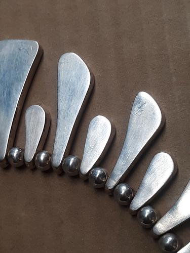 Excelente Collar Modernista Alicia Taxco México Plata de Ley Con Ónix Negro - Imagen 5 de 10