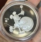 1988 Walt Disney Mickey Mouse 60 Yrs Mickey Mouse Club 5 Oz Silver Round NO COA