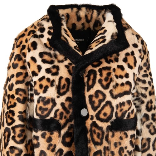 Dsquared Runway Leopard Goats Fur Jacket Coat Beige 40 De 34 US4 S 12344 - Picture 5 of 7