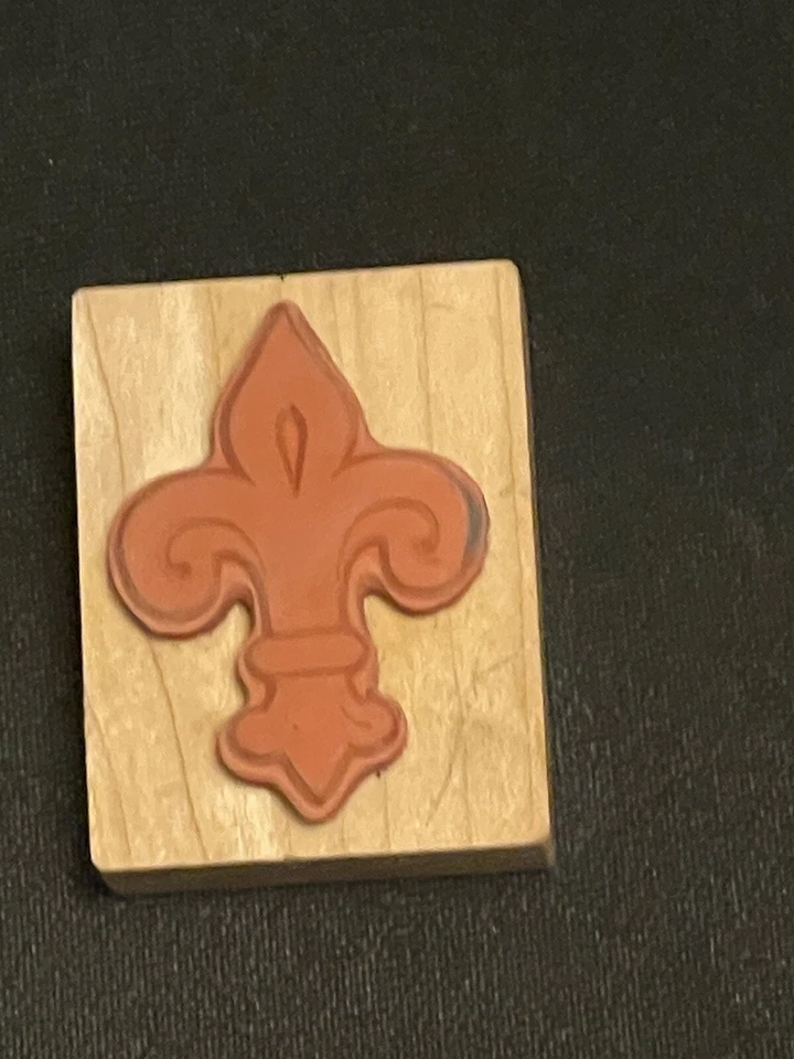 PSX D1754 Fleur De Lis Red Rubber Stamp French Collage Paris - Image 2 of 4