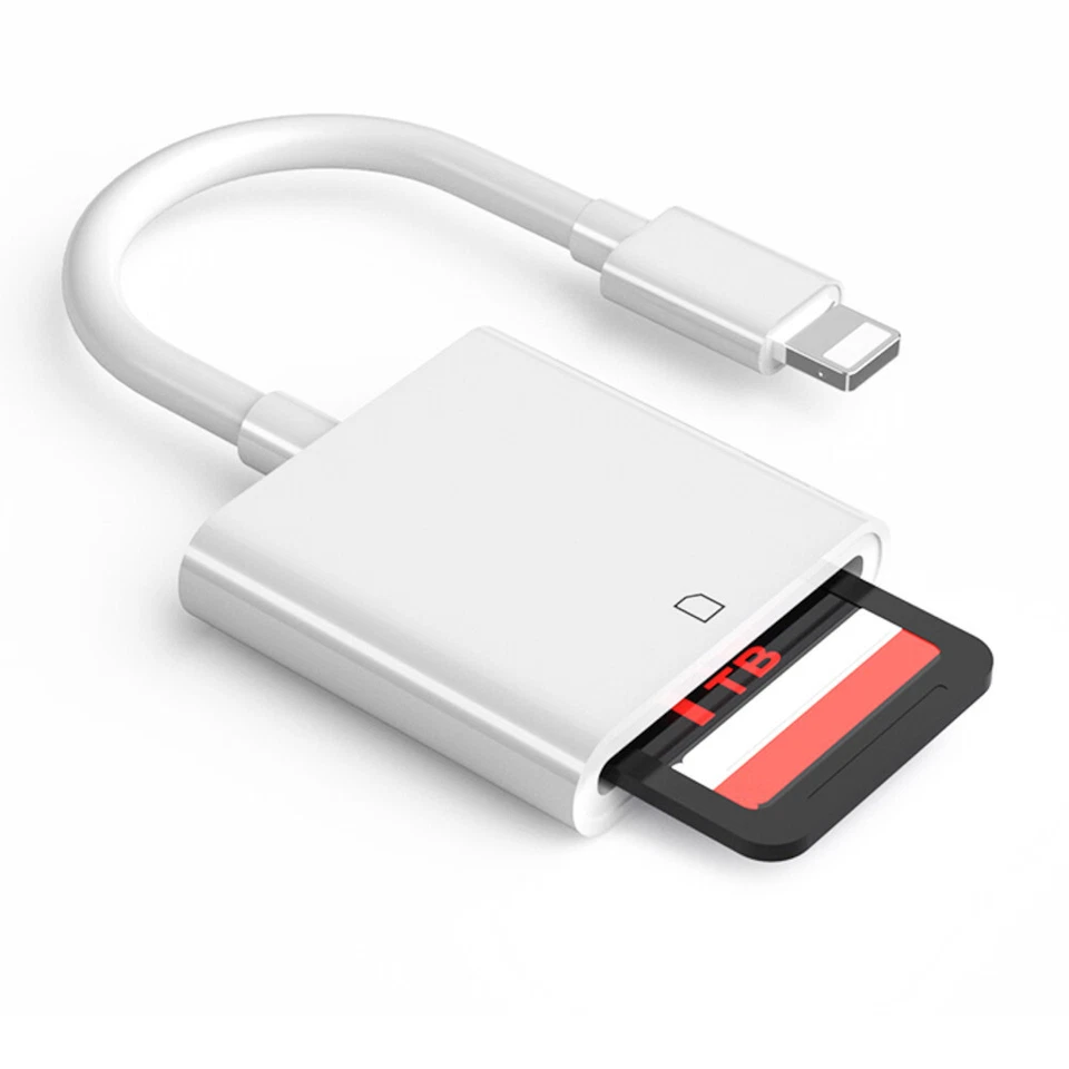 Adaptador de tarjeta SD lector de cámara para iPad iPhone 6 6S 7 8 Plus 11 12 Pro Xs Max Foto 4 de 4