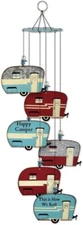 Wind Chime Campers Trailers RV Decor Galvanized Metal 18" Sunset Vista Designs