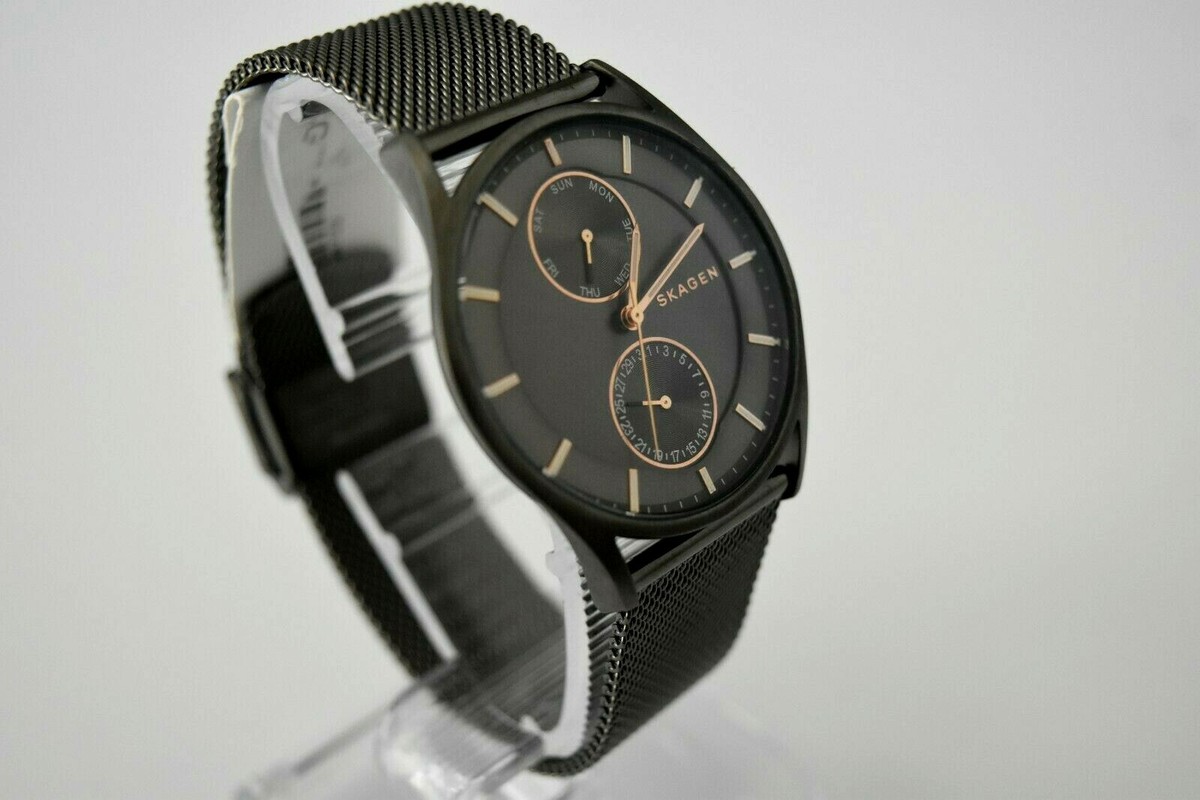 New Skagen Authentic Gunmetal Mesh Gray Dial SKW6180 $185 Watch | eBay