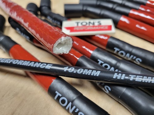 Ton's 10mm Sleeved Hi Temp Spark Plug Wire Set Chevy LS Round / Square coil RED - Picture 3 of 3
