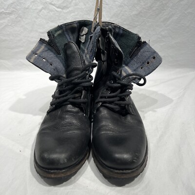 Call It Spring Men's Black Leather Lace Up Ankle Boots 7 M   