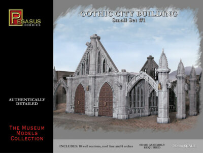 Pegasus Hobbies (28mm) Gothic City Building Set #1 (10 Walls,Roof Line&8 Arches)
