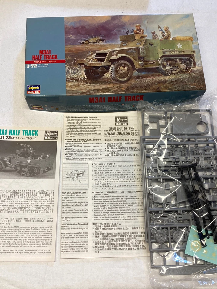 HASEGAWA Half Track M3A1 Semicingolato Trasporto Truppe Scala 1/72 - Immagine 4 di 4
