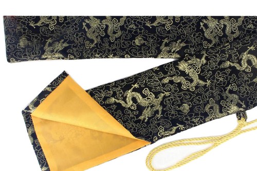 Silk Martial Arts Taichi Sword Bag Carrying Case Gold Dragon Embroidery 70~135cm - Bild 2 von 2