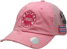 Chicago Fire Department Snapback Pink Trucker Mesh W/Chicago Flag
