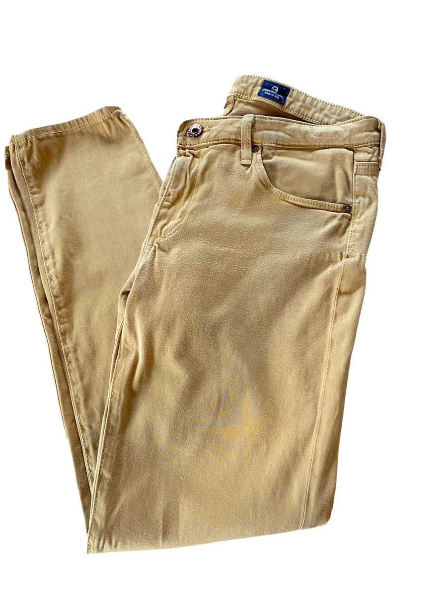 AG Jeans Adriano Goldschmied 29R The Stevie Ankle Mustard Yellow Slim Straight