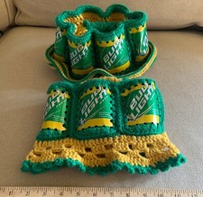 2 GREEN BAY PACKERS FAN Bud Light Crochet HATS Football Game Day Badge