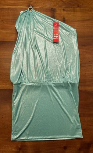 Vestido Betsy & Adam Mujer Azul Hielo Brillo Un Hombro Talla 10 - NUEVO - Imagen 3 de 8