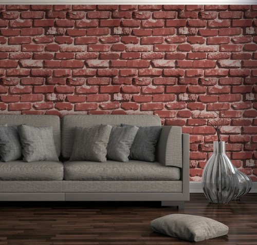 Realistic 3D Vintage Brick Effect Rustic Stone Grey Textured Vinyl Wallpaper - Picture 22 of 64