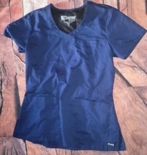 Greys Anatomy Womens Scrub Top Size Small Sm Blue