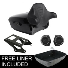 King Trunk Speakers Rack Backrest Fit For Harley Touring Road Glide 2014-2026 25