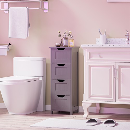 Waterproof Bathroom Cabinets Gray Bathroom Storage Shelf Organizer 4 Drawers - Bild 5 von 24