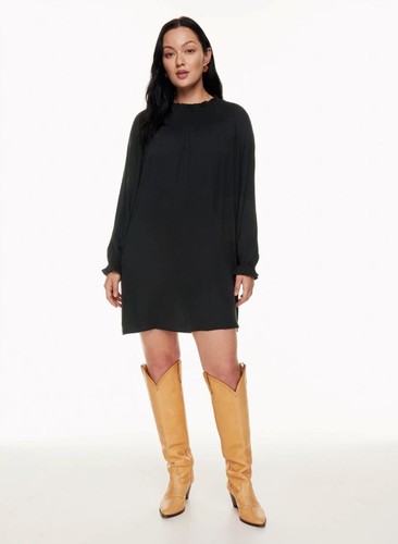 Wilfred Black Cider Dress Smocked Mini Dress NWT - Picture 3 of 7