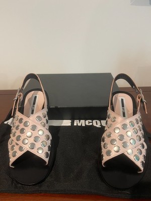 NEW Alexander McQueen Women Sundance Stud Sandal Leather Made in Italy Size 36