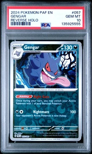 2024 POKEMON PAF EN-PALDEAN FATES REVERSE HOLO #057 GENGAR PSA 10