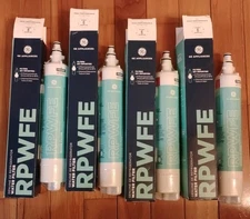 4 Pack GE RPWFE Genuine Refrigerator Water Filter (WITH CHIP)NIOB, Sealed 