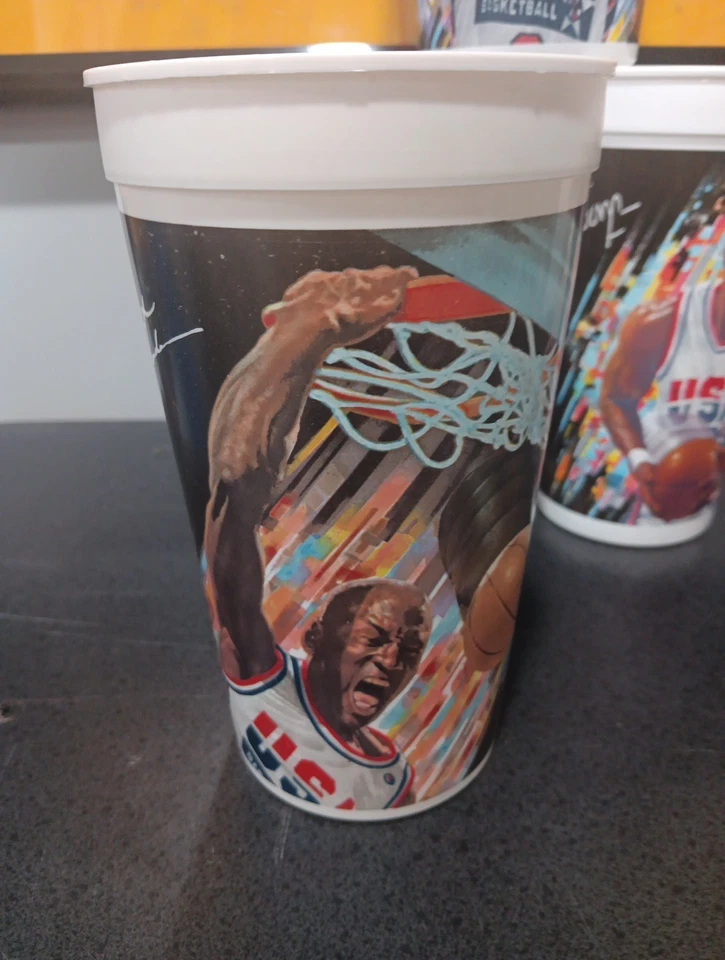 Lot Of 5 1992 USA Olympic Dream Team Cups Michael Jordan Vintage McDonald’s - Image 2 of 4