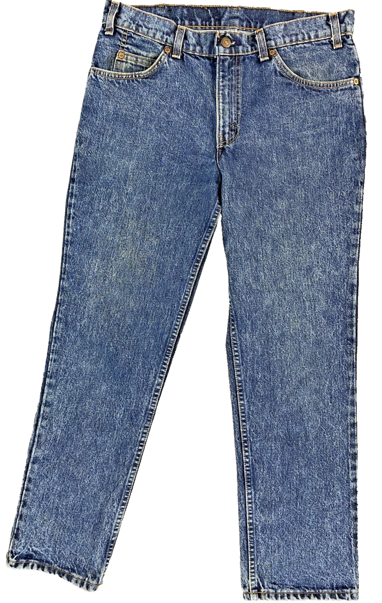 Jean Vintage Levi's 881 Orange Tab Taille Haute Tapered Lightwash W34 L30 - Années 90, Fabriqué En Belgique
