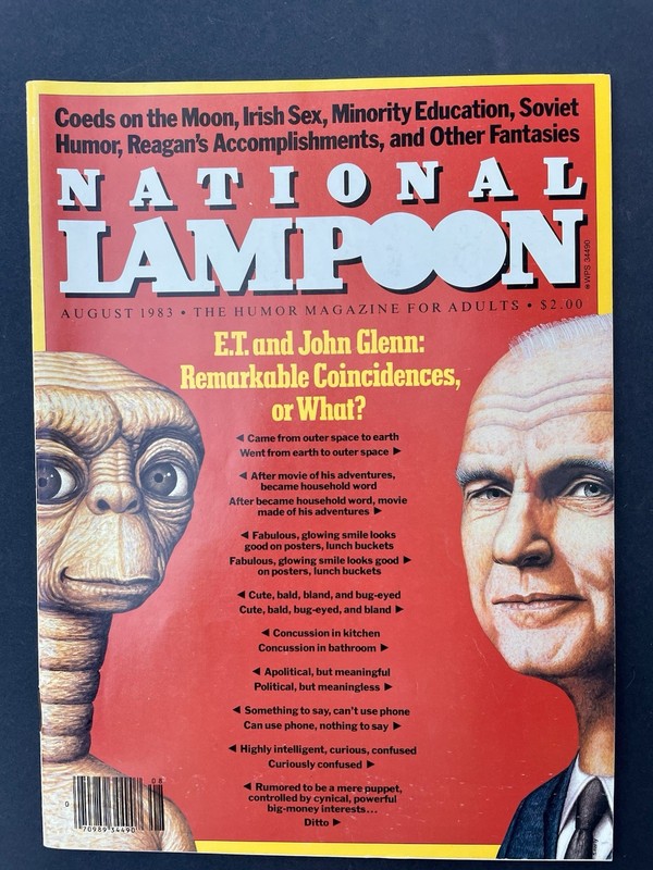 NATIONAL LAMPOON Magazine;  August 1983, ET vs JOHN GLENN; Great Condition!