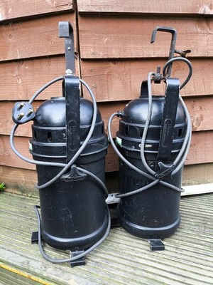2 x Thomas PAR 64 Vintage Aluminium Industrie Bühne Theater Spot Leuchte Lampe