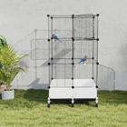 Large Parrot Cage,Black Standing Large Bird Cage, Spacious Birdcage For Parrots