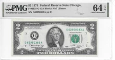 1976 Chicago $2 FRN (GA Block) PMG 654EPQ Choice Uncirculated