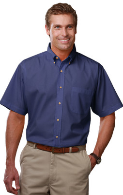 Blue Generation BG7217S Men's Scotchgard Twill Short Sleeve Shirt