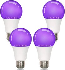 4 Pack LED Black Light Bulb 9W, UV Blacklight Bulb Replace 100W,