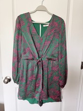 Intempo Liść Tropikalny nadruk Śpiochy z długim rękawem Zielony Różowy Rozmiar Medium