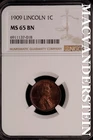 1909 Lincoln Wheat Cent-NGC MS 65 Brown Choice Gem BU No Reserve #SLK908