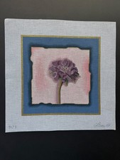 LANI - Purple Flower Hand Painted hp Needlepoint Canvas