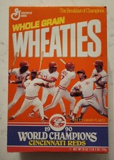 1990 Cincinnati Reds World Champions 18 oz Wheaties Unopened Box With Cereal