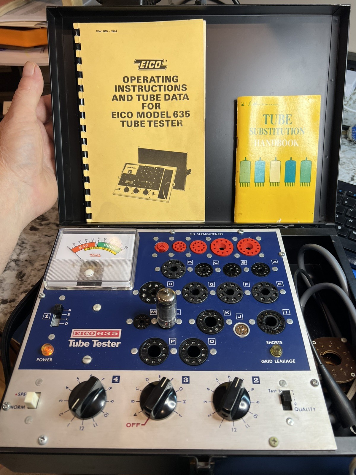 EICO Model 635 Vintage Vacuum Tube Tester works well
