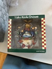 Fabric Mache Christmas Ornament Moose New In Box Beautifully Made