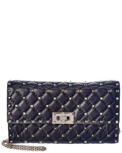 Valentino Rockstud Spike Leather Crossbody Women's Black