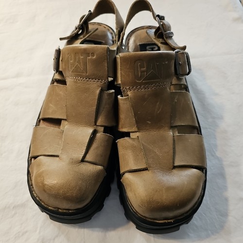Chaussures CHAT Caterpillar sandales femme marron beige pointure 8 gaufré marche - Photo 2/17