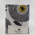 Shower Curtain Skinny laMinx Flower Fields Modern Floral 72×72 White Black New