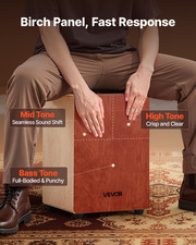 Cajon Box Drum Wooden Percussion Instrument Drum with Guitar Strings Birch Wood