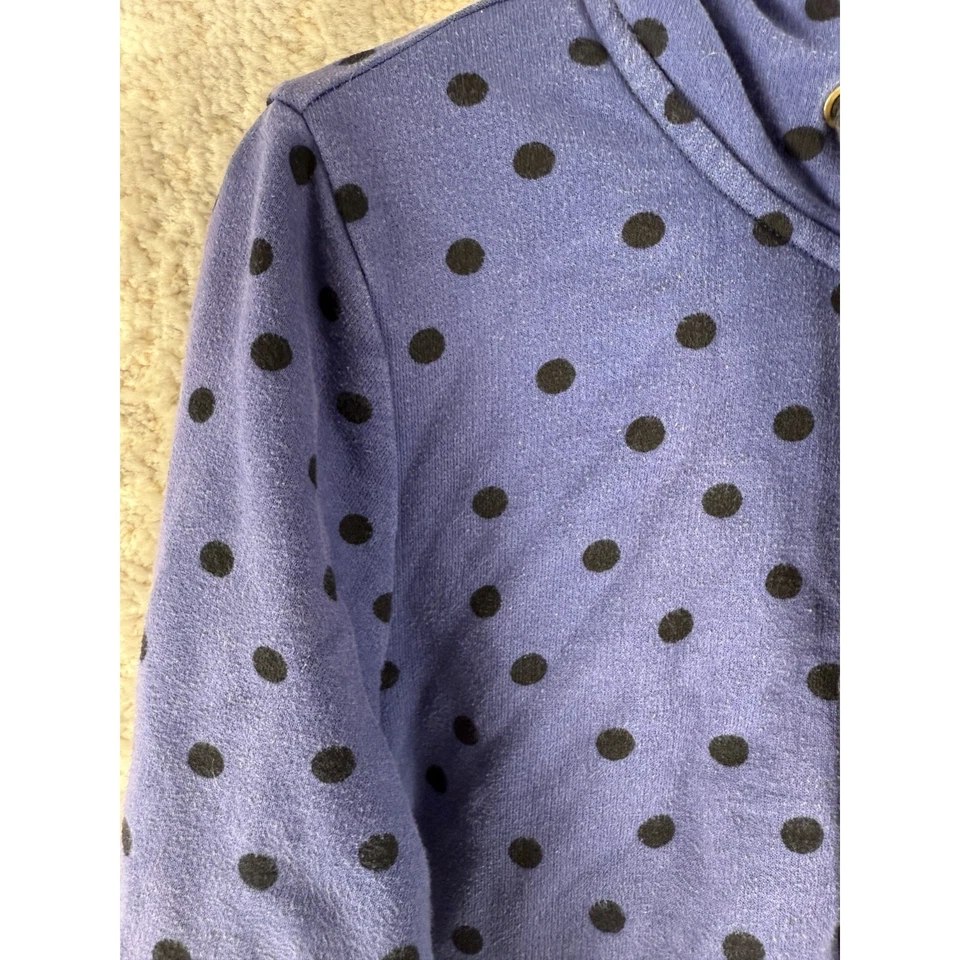 Chaqueta Boden Talla S Lunares Cordón Cremallera Completa Púrpura Forrada de Vellón Con Capucha Foto 2 de 4